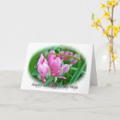 出血ハート妻誕生日カード カード (黄色い花)