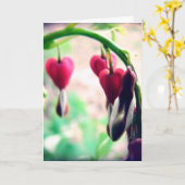 出血ハート母の日 カード (黄色い花)