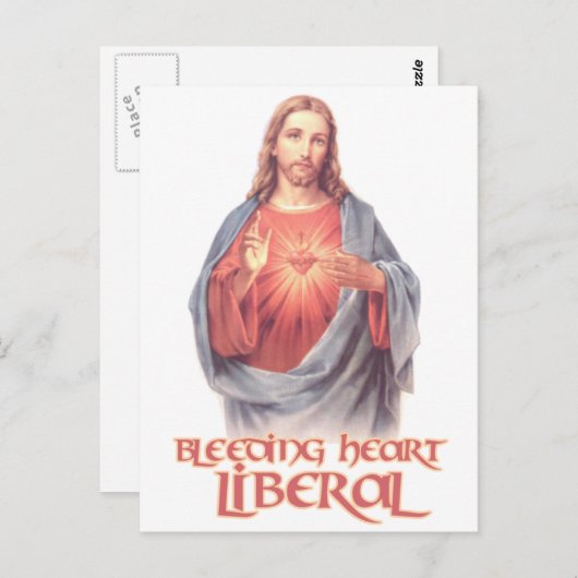 出血ハート自由主義のイエス ポストカード (正面/裏面)