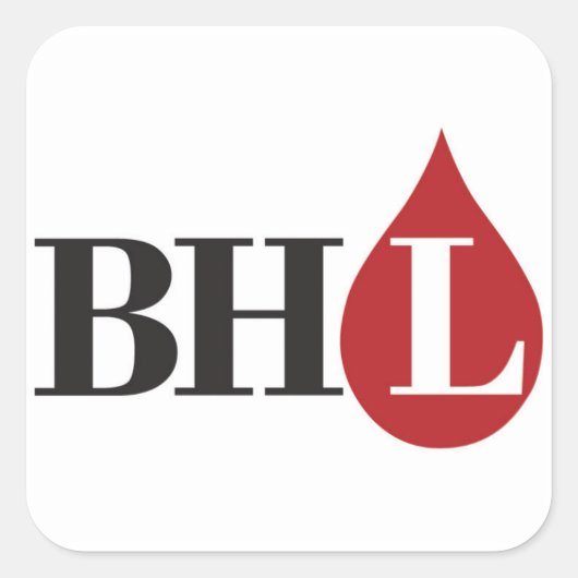 出血ハート自由主義広場ステッカー スクエアシール (正面)