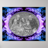 出血ハート花フレーム自分の写真を追加 ポスター (正面)