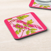 出血ハート花プリント コースター (左側)