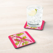 出血ハート花プリント コースター (右側)