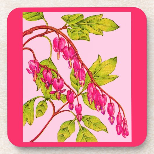 出血ハート花プリント コースター (正面)