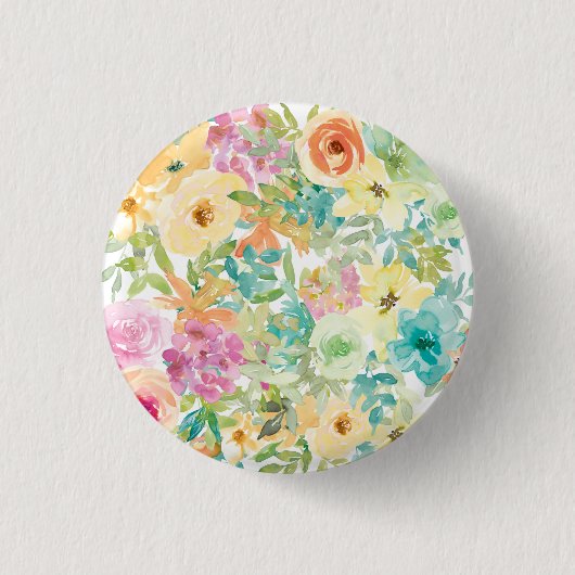 出血ハート花 缶バッジ (正面)