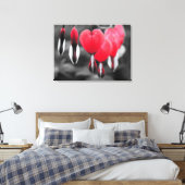 出血ハート花：赤いカラスプラッシュ キャンバスプリント (インサイチュ (寝室))