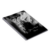 出血ハート花(黒と白) ノートブック (右側)