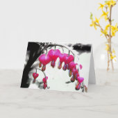 出血ハート誕生日カード カード (黄色い花)