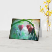 出血ハート カード (黄色い花)