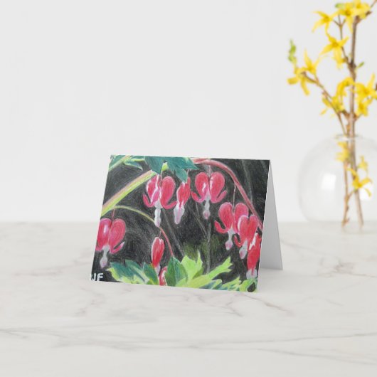 出血ハート カード (黄色い花)