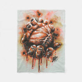 出血ハート フリースブランケット