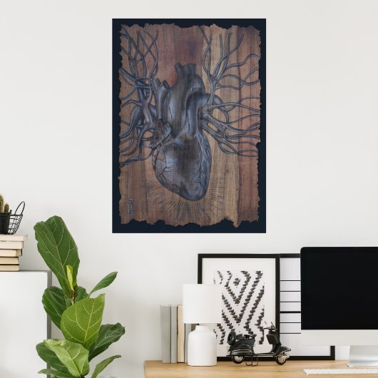 出血ハート ポスター (ホームオフィス)