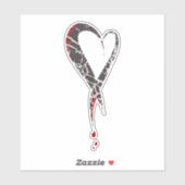 出血ハート。傷ついた悲しいハート。闇。 シール (シート)