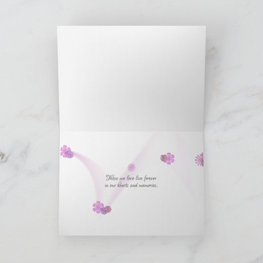 出血性ハート花悔やみや弔慰 カード (内部)