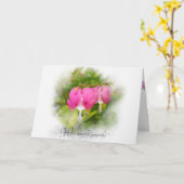 出血性ハート花悔やみや弔慰 カード (黄色い花)