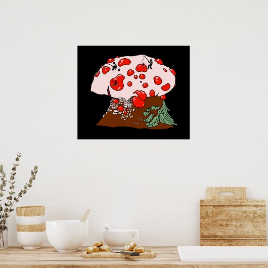 出血性歯茸魚釣り ポスター (キッチン)