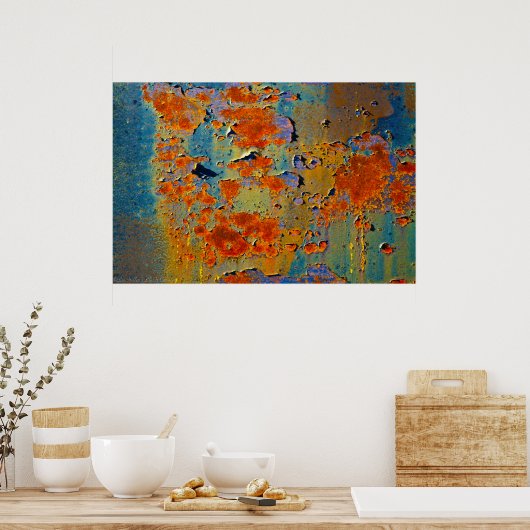 出血色100年の錆と絵を描 ポスター (キッチン)