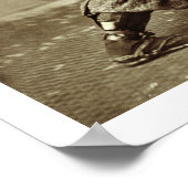 刀を振り上げた侍c.1860(卵白プリント) ポスター (角)