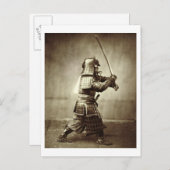 刀を振り上げた侍c.1860(卵白プリント) ポストカード (正面/裏面)