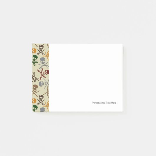 刀を組んだスカルを海賊に ポストイット (正面)