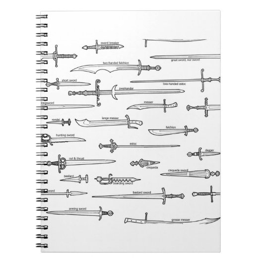 刀剣と中世の武器 ノートブック (正面)