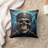 刀剣スカル付き海賊装飾用クッション クッション (ブランケット)