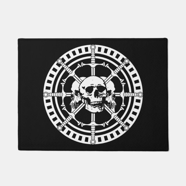 刀剣スカル ドアマット (正面)