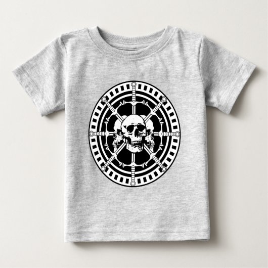 刀剣スカル ベビーTシャツ (正面)