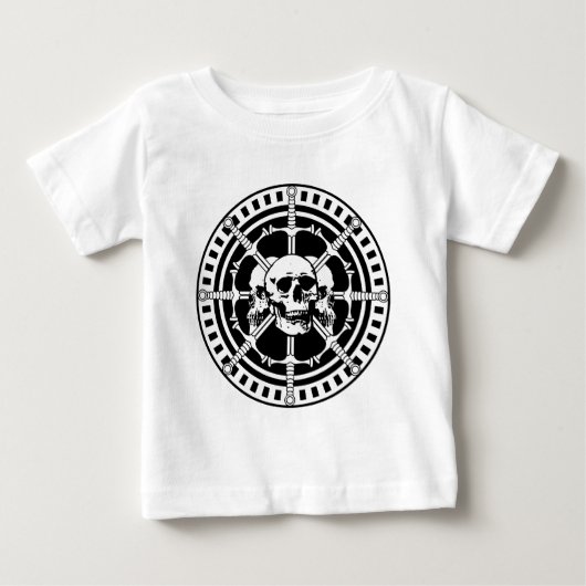 刀剣スカル ベビーTシャツ (正面)