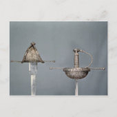 刀剣：切り鋼のカップ柄のレピア ポストカード (正面)