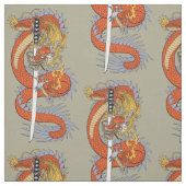刀日本の付き龍 ファブリック (見本)