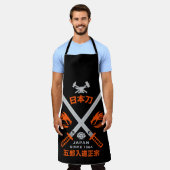 刀日本の刀 エプロン (着用した状態)