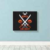 刀日本の刀 キャンバスプリント (インサイチュ (ウッドフロア))