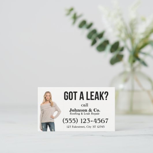 刃の鋭いぬれた女の子の屋根ふき及び漏出修理 名刺 (スタンド正面)