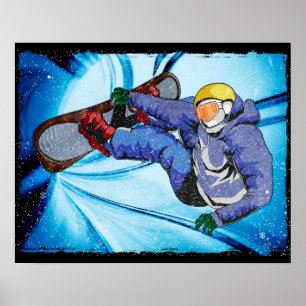 刃の鋭い吹雪のスノーボーダー ポスター