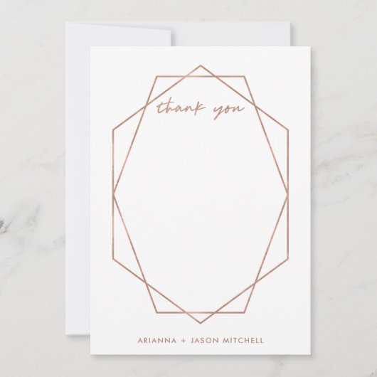 刃の鋭い幾何学的 サンキューカード (正面)