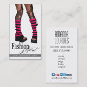 刃の鋭くファンキーなファッションのスタイリストの衣裳のデザインの暗い赤紫色 名刺 (正面/裏面)