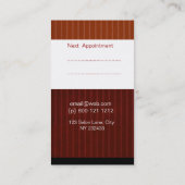 刃の鋭くモダンなタイポグラフィのサロンの美容師 予約カード (裏面)