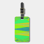 刃の鋭く幾何学的なネオンデザイン ラゲッジタグ (正面縦)