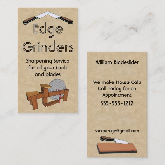 刃先研ぎ砥石 名刺 (正面/裏面)