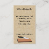 刃先研ぎ砥石 名刺 (裏面)