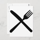 刃物のフォークとナイフが交差 ポストカード (正面/裏面)