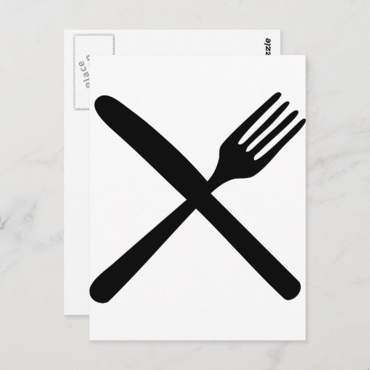刃物のフォークとナイフが交差 ポストカード (正面/裏面)