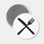 刃物のフォークとナイフが交差 マグネット (正面/裏面)