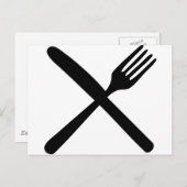 刃物のフォークとナイフを交差させた ポストカード (正面/裏面)