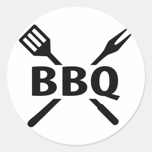 刃物アイコン付きBBQ ラウンドシール (正面)