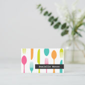 刃物エレガントのケータリングまたはシェフの名刺 名刺 (スタンド正面)