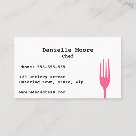 刃物エレガントのケータリングまたはシェフの名刺 名刺 (裏面)