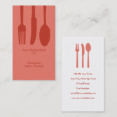 刃物カフェ名刺(レトロ赤) 名刺 (正面/裏面)