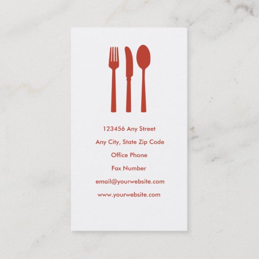 刃物カフェ名刺(Dkレトロレッド) 名刺 (裏面)